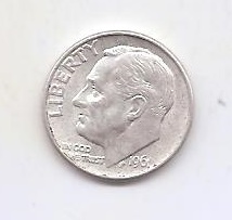 ESTADOS UNIDOS DEL AÑO 1961 DE 1 DIME